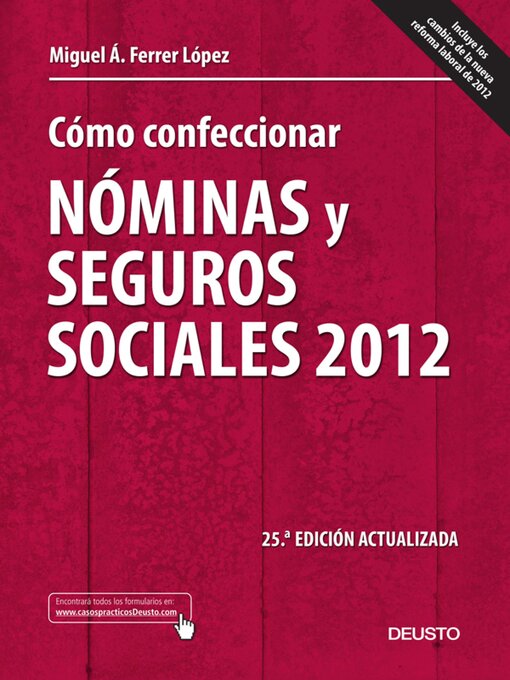 Title details for Cómo confeccionar nóminas y seguros sociales 2012 by Miguel Ángel Ferrer López - Available